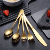 Gold 40-Piece Stainless Steel Flatware Set, Service for 8