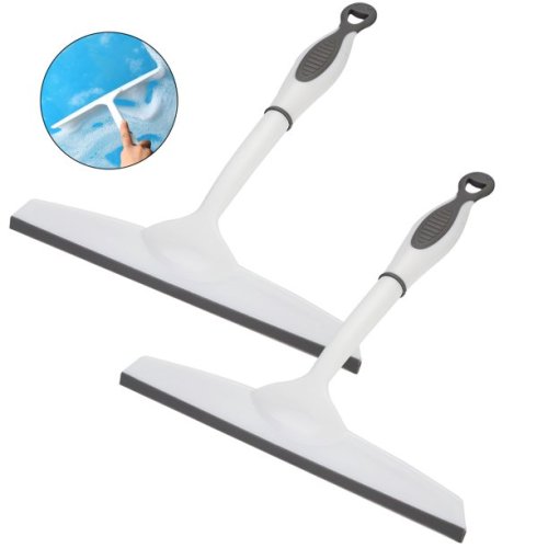 US$ 10.98 - 2-Pack Handheld Silicone Squeegee Cleaner for Shower Doors,  Windows and Auto Glass - m.