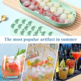 2-Pack Green Plastic Round Ice Cube Trays, Ice Ball Making Molds