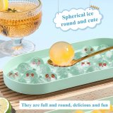 2-Pack Green Plastic Round Ice Cube Trays, Ice Ball Making Molds