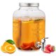 1 Gallon Glass Beverage Dispenser with Ice Cylinder and Stainless Steel Faucet
