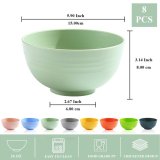 Cereal Bowls 8 Pieces, Unbreakable And Reusable Light Weight Bowl (Mutil Color)