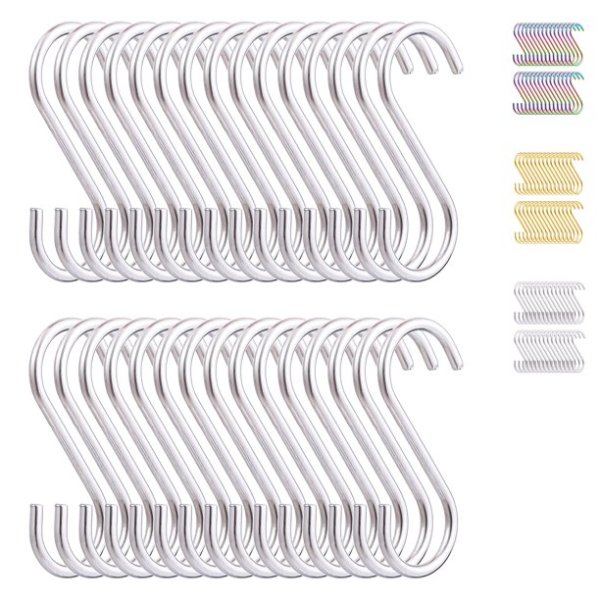 30 Pack Heavy Duty S Shaped Hooks for Kitchenware Pots Utensils Clothes Bags Towels Plants