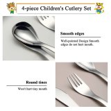 Berglander Toddler Utensils Stainless Steel Kids Silverware Set Toddler Forks, Baby Spoons and Knife 4 Pieces
