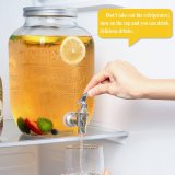 1 Gallon Glass Beverage Dispenser with Ice Cylinder and Stainless Steel Faucet