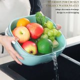 Colander Bowl With Clear Plastic Bowl, Dual-Layer Draining Bowl Vegetable Washing Basket