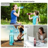 Large Capacity Plastic Water Bottles 2-Pack Leak-Proof Gym Water Bottles (Mixed Colors)