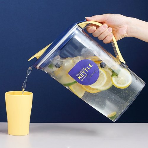 US$ 18.99 - Plastic Water Pitcher with Lid 71 oz, Great for Juice, Milk,  Beverage Cold Tea, Iced Tea - m.