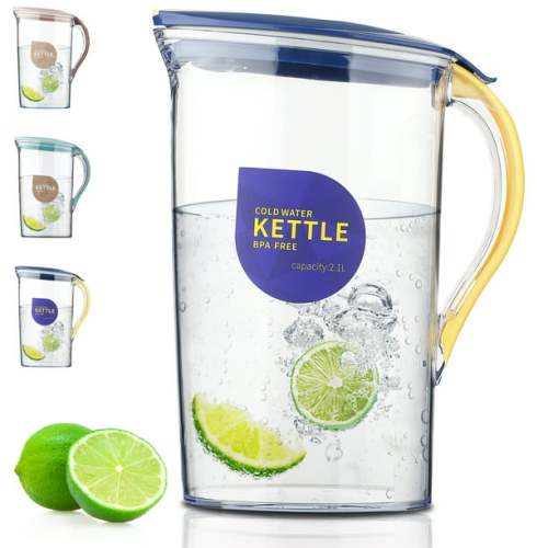 US$ 18.99 - Plastic Water Pitcher with Lid 71 oz, Great for Juice