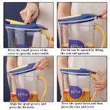 Plastic Water Pitcher with Lid 71 oz, Great for Juice, Milk, Beverage Cold Tea, Iced Tea