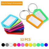 Luggage Tag 12 Pcs Plastic Baggage Tag Privacy Protection Suitcase Label (Mix Colors)