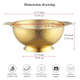 Stainless Steel Colander Bowl, Draining Bowl Vegetable Washing Basket