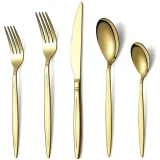 20 Pieces Gold Silverware Set Service For 4
