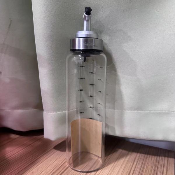 Berglander Glass Oil Bottle Dispenser -Glass Cruet with Pourers  - Olive Oil Carafe Decanter for Kitchen