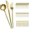 Berglander Gold Silverware Set 60 Piece Stainless Steel Flatware Set, Knives Forks Spoons Cutlery Set Service for 20