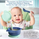 Berglander Baby Bowls, Silicone Suction Bowls For Baby With Straw And Spoons, Feeding for Toddler Plates and Bowls Set 4 Pcs
