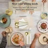 ReaNea Gold Silverware Set 60 Piece Stainless Steel Flatware Set, Knives Forks Spoons Cutlery Set Service for 20