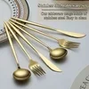 ReaNea Gold Silverware Set 60 Piece Stainless Steel Flatware Set, Knives Forks Spoons Cutlery Set Service for 20