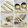 Berglander Gold Silverware Set 60 Piece Stainless Steel Flatware Set, Knives Forks Spoons Cutlery Set Service for 20