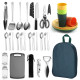 ReaNea Camping Cooking Utensils Set, Camping Accessories with Stainless Steel Camping Silverware Sets, Plates and Cups