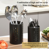 ReaNea Black Utensil Holder Stainless Steel Kitchen Utensil Holders For Countertop, Kitchen Utensil Organizer Pack of 2