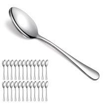 Jeaker Silver Dinner Spoons Set 24 Pieces,Stainless Steel Silverware Table Spoons Set ,Dishwasher Safe
