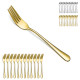 Jeaker Gold Dinner Fork Set 12 Pieces,Stainless Steel Silverware Table Fork Set ,Dishwasher Safe