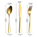Jeaker Gold Silverware Set 60 Pieces Service for 20. Stainless Steel Wedding  Knives Forks Spoons Flatware Set
