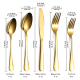 Jeaker Stainless Steel Gold Silverware Set of 60, Dishwasher Safe