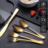 Jeaker Stainless Steel Gold Silverware Set of 60, Dishwasher Safe
