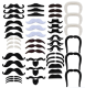 Kyraton Fake Beard Self Adhesive Novelty Furry Beard Costume Facial Hair, Suitable for Christmas Party Supplies Decoration, Suitable for All Ages