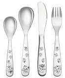ReaNea Toddler Utensils Stainless Steel Kids Silverware Set Toddler Forks, Baby Spoons and Knife 4 Pieces