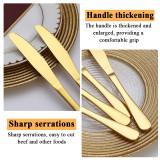 Jeaker Gold Dinner Fork Set 12 Pieces,Stainless Steel Silverware Table Fork Set ,Dishwasher Safe