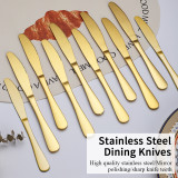 Jeaker Gold Dinner Fork Set 12 Pieces,Stainless Steel Silverware Table Fork Set ,Dishwasher Safe