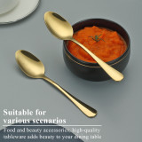 Jeaker Gold Dinner Spoons Set 12 Pieces,Stainless Steel Silverware Table Spoons Set ,Dishwasher Safe