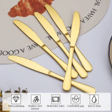 Jeaker Gold Dinner Fork Set 12 Pieces,Stainless Steel Silverware Table Fork Set ,Dishwasher Safe