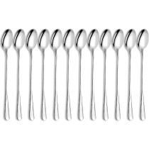 Stainless Steel Long Handle Spoons for Iced Tea, Coffee, Milkshake & Cocktail - Set of 12, 7.6 Inch Dishwasher Safe Stirring Spoons, Great for Bar, Kitchen & Party