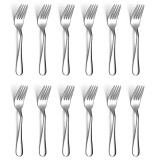 Berglander 12-Piece Stainless Steel Dessert Forks, 5.7 Inch Premium Cake Forks Set for Cocktail Dessert Tea Fruit Cheese Appetizer, Rustproof & Dishwasher Safe