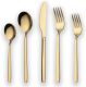 LooCook 20 Piece Titanium Gold Plated Stainless Steel Flatware Set, 20 Pieces Golden Silverware Set, Golden Cutlery Set, Service for 4 (shiny Gold)