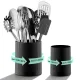 LooCook Cooking Utensils Holder 2pcs, 360° Rotating Extra Large Plastic Kitchen Utensil Holder for Countertop, The Small Utensil Crock for Cutlery Silverware, Tooth Brush, Desk Pencil Pen