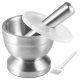 Stainless Steel Mortar and Pestle with Brush,Pill Crusher,Spice Grinder,Herb Bowl,Pesto Powder
