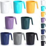 LooCook Plastic Coffee Mugs Set of 8, Mutil Color Plastic Cups with Handles 15oz, Reusable Water Cup, Easy to Carry, Great for Home, Garden, Picnic, Camping, Outdoor