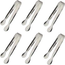 LooCook 6PCS Ice Tongs Mini Sugar Tongs 4.25Inch Stainless Steel Kitchen Utensils Set,Small Serving Tong and Tiny Kitchen Tong for Appetizers,Tea Party, Coffee Bar