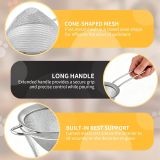 LooCook 3 Pieces Cocktail Strainer Bar Strainer Fine Mesh Tea Strainer, 3.3 in