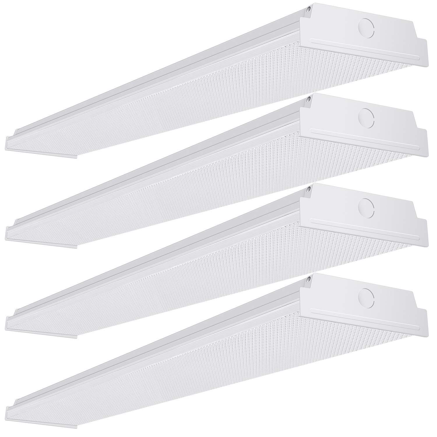 AntLux 4ft LED Garage Lights LED Wraparound Light Fixture, 50W 5500LM, 4000K  Neutral White, Integrated Low Profile Linear Flush Mount Ceiling Lighting,  128W Fluorescent Tube Replacement, Pack