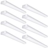 AntLux 4FT LED Wraparound Light Linkable Shop Lights for Garage, 40W 4400 Lumens, 4000K, 4 foot Integrated Wrap Around Linear Puff Office Ceiling Lighting Fixture, Fluorescent Tube Replacement, 8 Pack