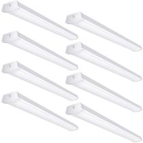AntLux 4FT LED Wraparound Light Linkable Shop Lights for Garage, 40W 4400 Lumens, 4000K, 4 foot Integrated Wrap Around Linear Puff Office Ceiling Lighting Fixture, Fluorescent Tube Replacement, 8 Pack