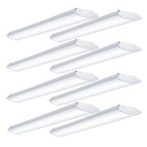 AntLux 4FT LED Wraparound Light Flush Mount LED Shop Lights, 50W 5600 Lumens, 4000K Neutral White, 4 Foot Integrated Wrap Linear Puff Office Ceiling Lighting, Fluorescent Tube Replacement, 8 Pack