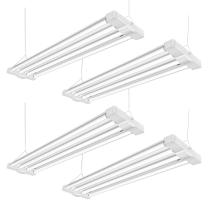 AntLux 80W 4ft LED Shop Light Fixture for Garage, 4 Lamps 9600 Lumens, 5000K, Utility Led High Bay Light, 250W Fluorescent Equivalent, Plug in with on/Off Switch, 4 Pack