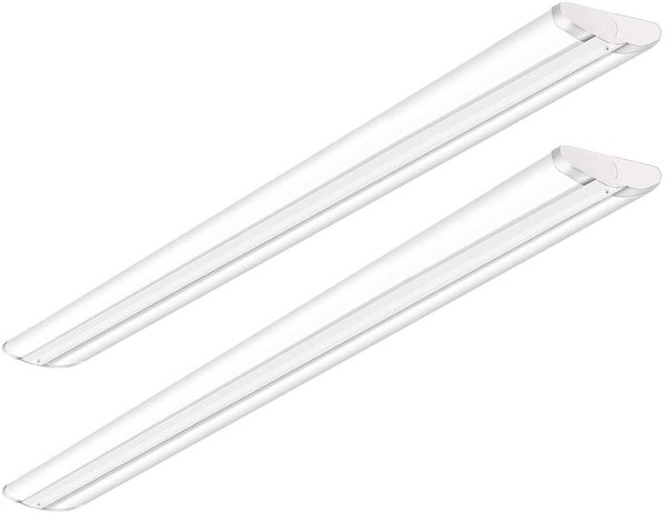 AntLux 8FT LED Garage Shop Lights 110W Ultra Slim LED Strip Lights, 12600LM, 5000K, 8 Foot LED Wraparound Lights, Flush Mount Warehouse Office Ceiling Lighting Fixture, Fluorescent Tube Replacement, 2 Pack